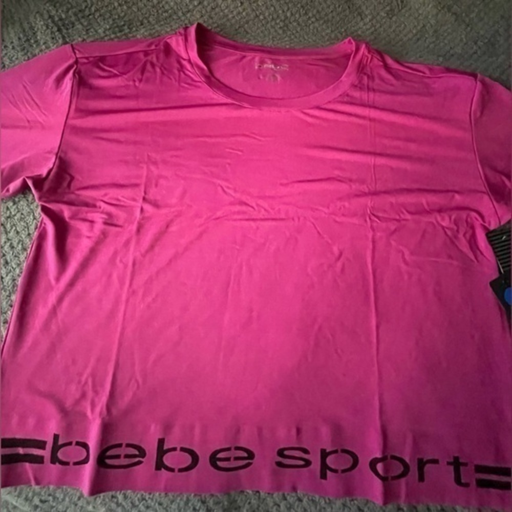 Bebe sport top, women’s Top, sport shirt,bebe Pink Women's Top, Bebe size L